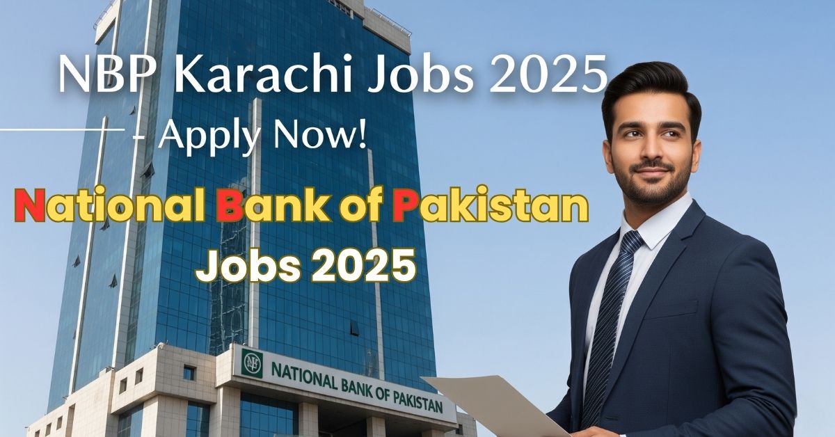 male character standing opposite the National Bank of Pakistan's building