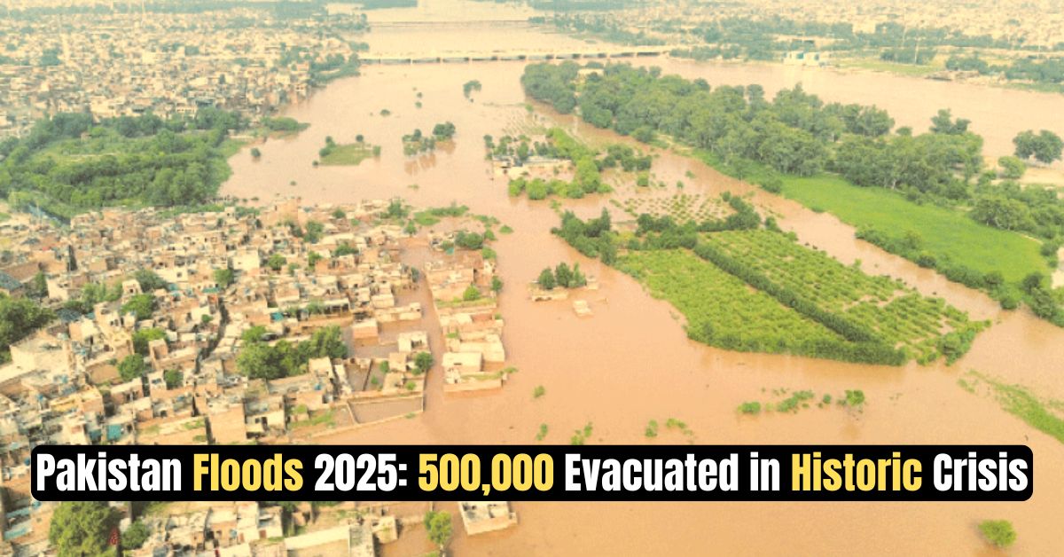 An arial view of Punjab flood hit areas