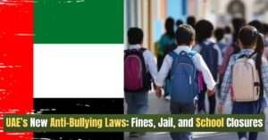 Students and UAE Flag