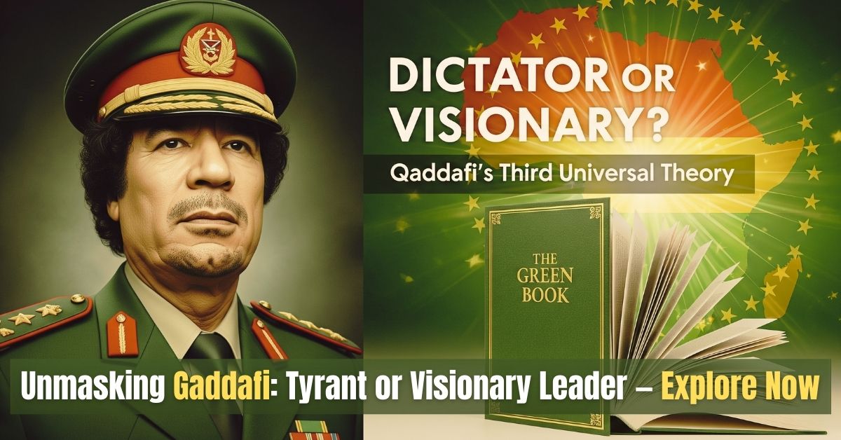 Picture of the Qaddafi along with a book