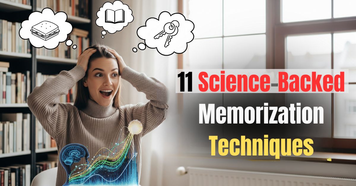 Girl in a room shocked for memorization process