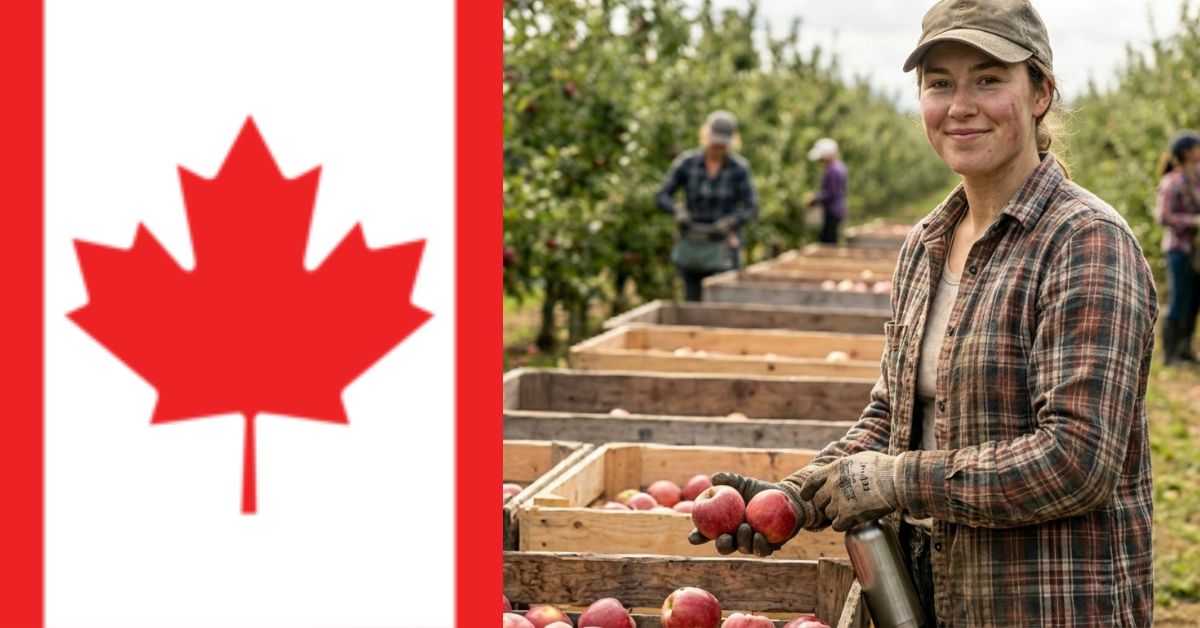 Fruit picking girl in farm